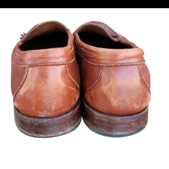 Allen Edmonds Naple Brown Leather Tassel Slip On Dress Casual Loafer Shoe Men 13 - Picture 8 of 11